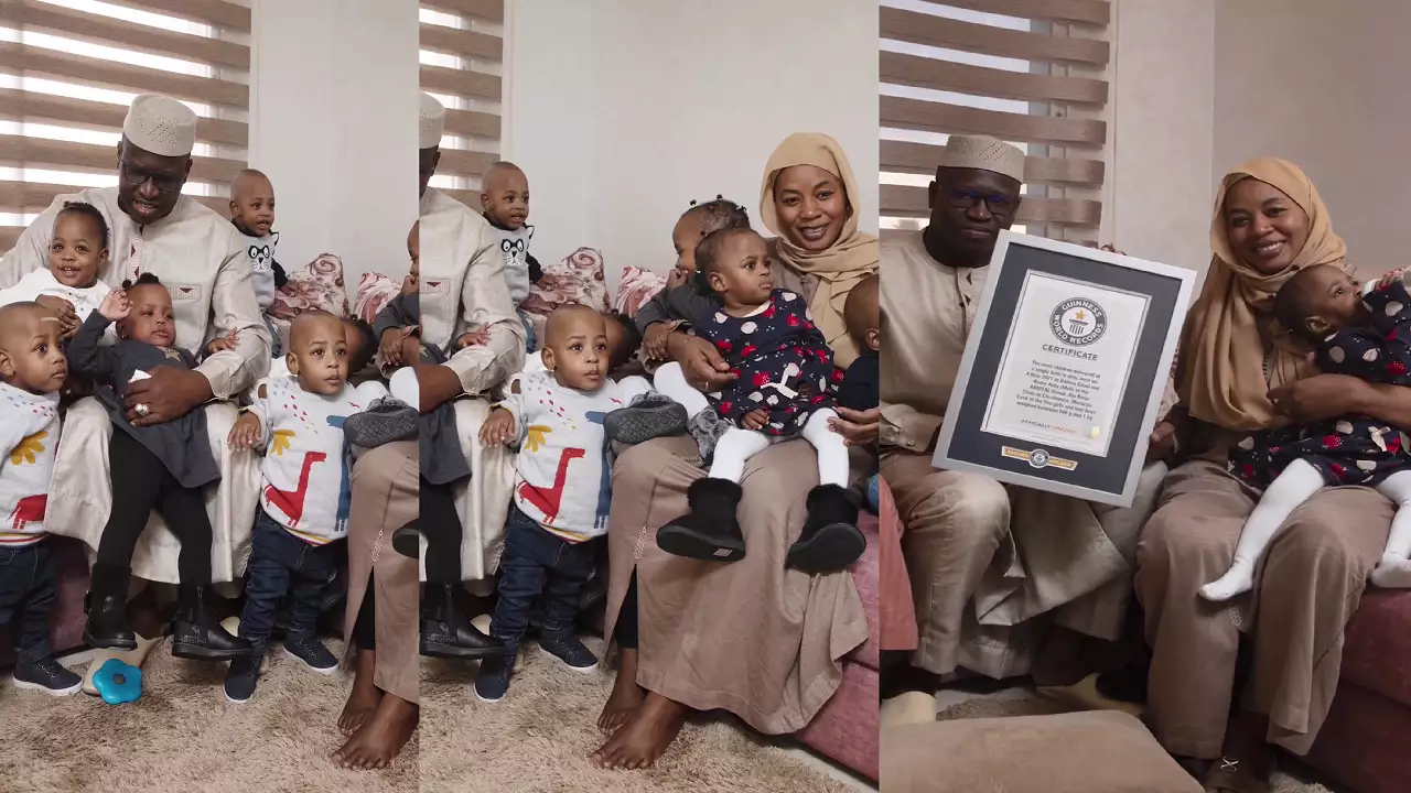 Woman creates world record after delivering five girls and four boys in single birth