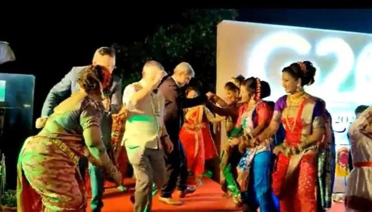 G20 Delegates Join Local Traditional Dancers In Mumbai